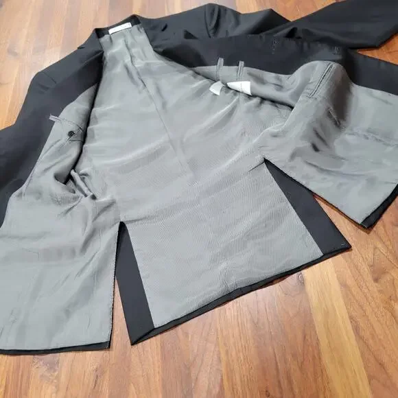 Murano Collezione Wool Slim Fit Blazer Black Size 36R - Picture 5 of 11